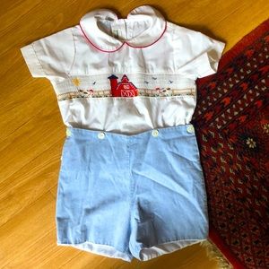 Angel Threads Boys Smocked Romper